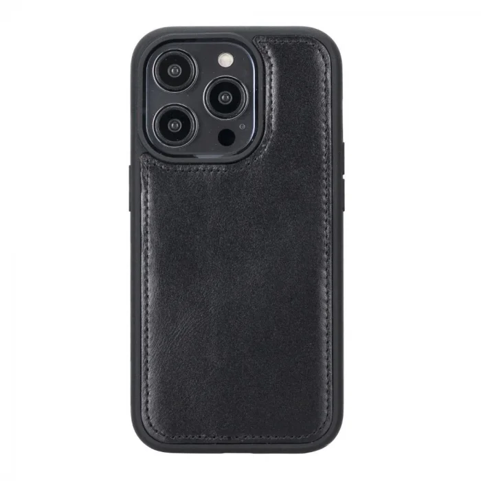  Apple iPhone 14 Pro Uyumlu Deri Cüzdanlı Kılıf MWWN RST1 Siyah