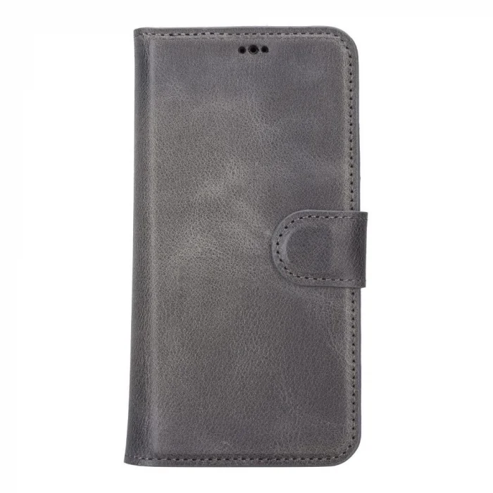  Apple iPhone 14 Pro Uyumlu Deri Cüzdanlı Kılıf MWWN VS4EF Gri