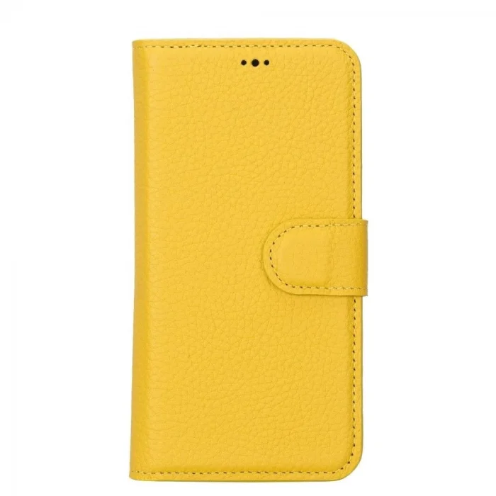  Apple iPhone 14 Uyumlu Deri Cüzdanlı Kılıf MWWN FL12 Sarı