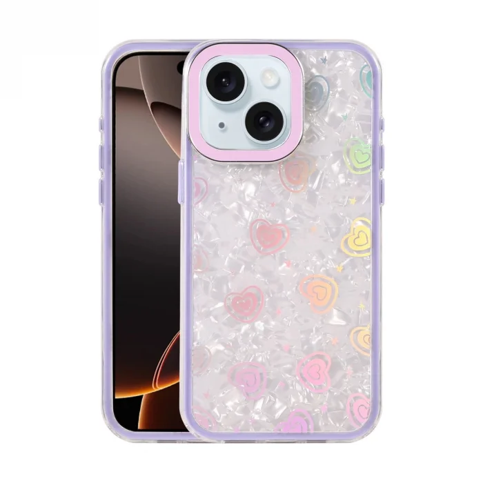 BUĞZ İphone 15 Lumi Desenli Kapak - Mor