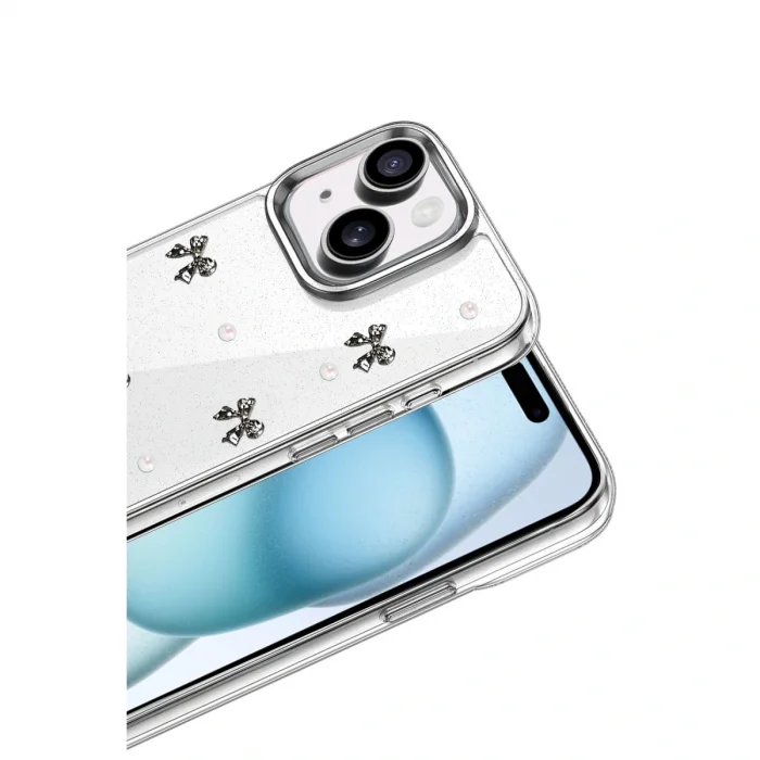 BUĞZ İphone 15 Plus Fiyonk Desenli Kapak - Desen 8