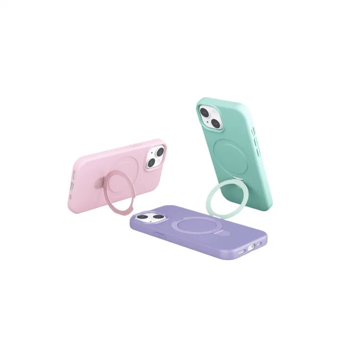 BUĞZ İphone 15 Plus Regal Magsafe Standlı Kapak - Derin Mor