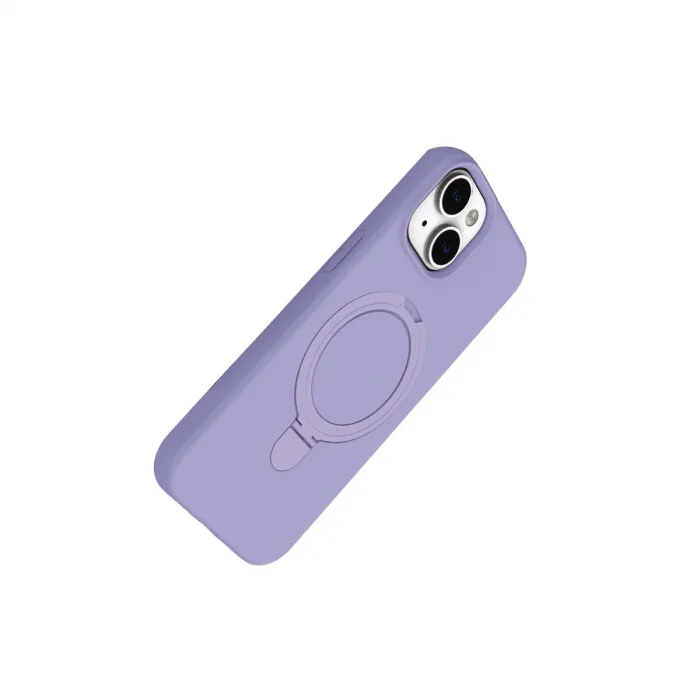 BUĞZ İphone 15 Plus Regal Magsafe Standlı Kapak - Lila