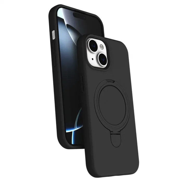 BUĞZ İphone 15 Plus Regal Magsafe Standlı Kapak - Siyah