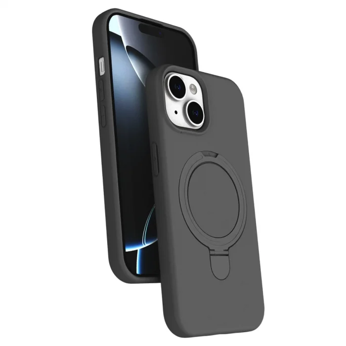 BUĞZ İphone 15 Plus Regal Magsafe Standlı Kapak - Titan Gri