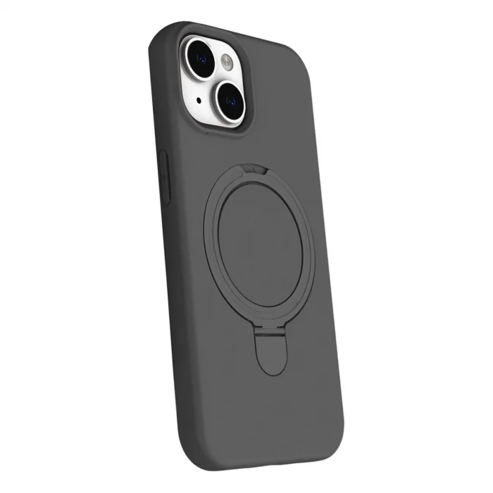 BUĞZ İphone 15 Plus Regal Magsafe Standlı Kapak - Titan Gri