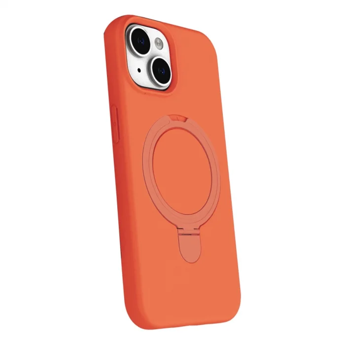 BUĞZ İphone 15 Plus Regal Magsafe Standlı Kapak - Turuncu