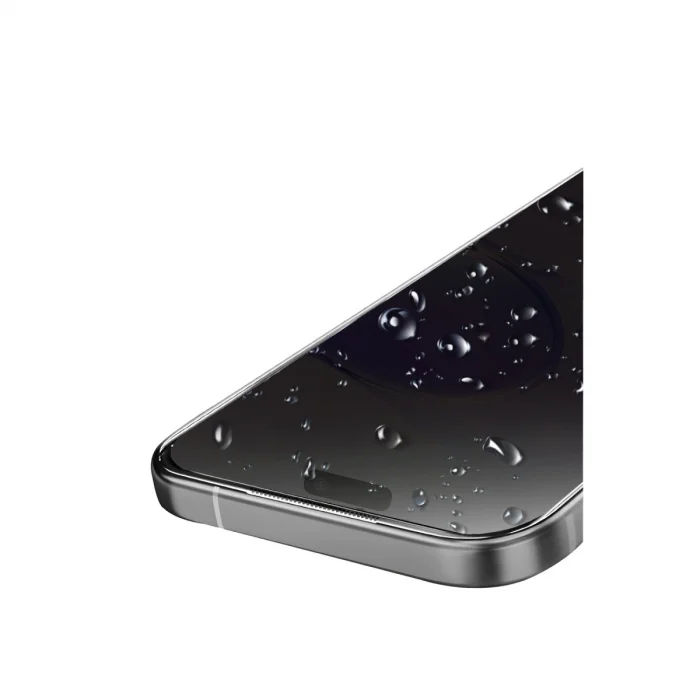 BUĞZ İphone 15 Pro Bilvis 5in1 5d Magic Hayalet Cam Ekran Koruyucu - Siyah