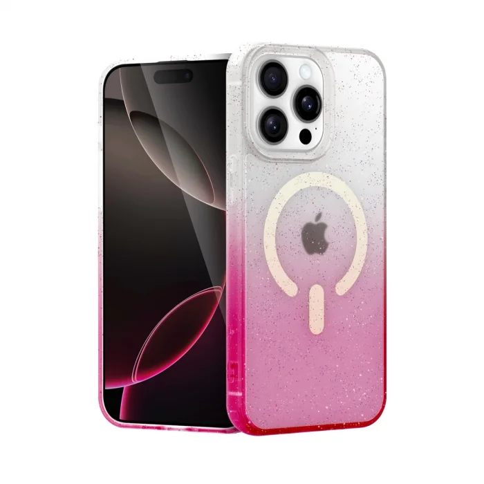 BUĞZ İphone 15 Pro Max Pummel Shiny Magsafe Kapak - Pembe