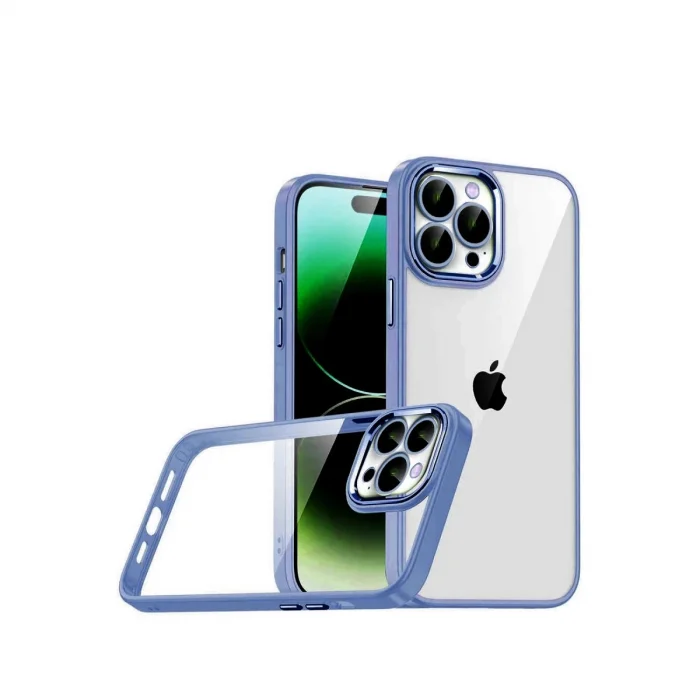 BUĞZ İphone 15 Pro Max Razer Lensli Silikon - Açık Mavi