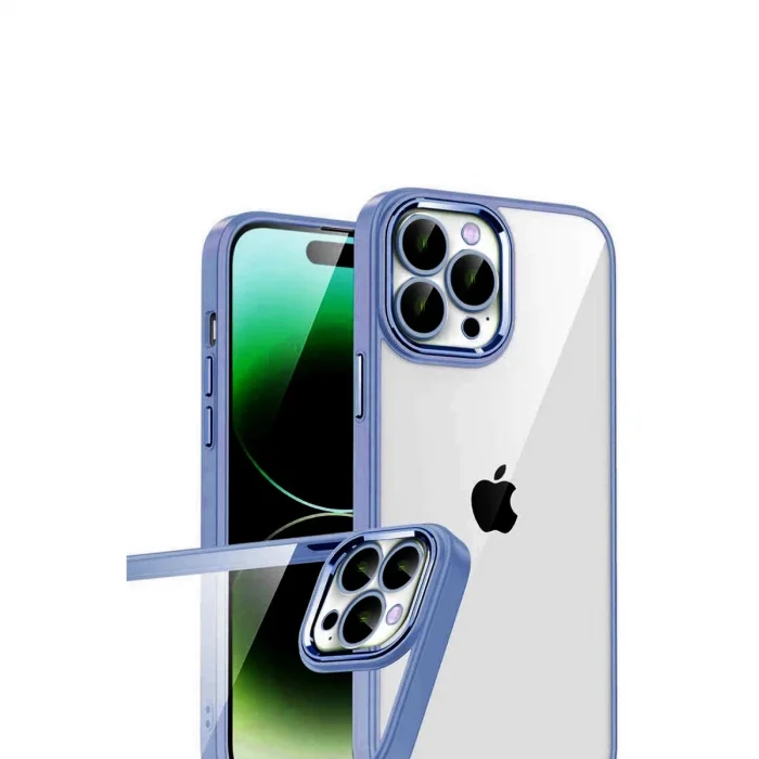 BUĞZ İphone 15 Pro Max Razer Lensli Silikon - Açık Mavi