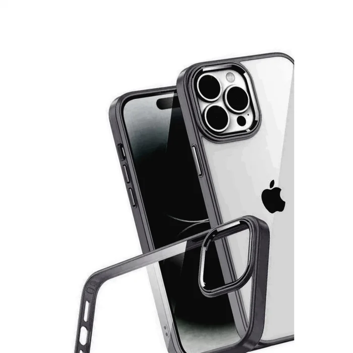 BUĞZ İphone 15 Pro Max Razer Lensli Silikon - Siyah