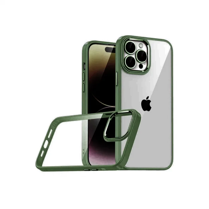 BUĞZ İphone 15 Pro Max Razer Lensli Silikon - Yeşil