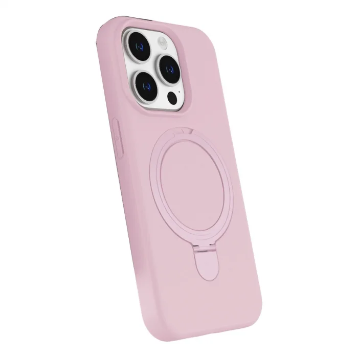 BUĞZ İphone 15 Pro Max Regal Magsafe Standlı Kapak - Açık Pembe