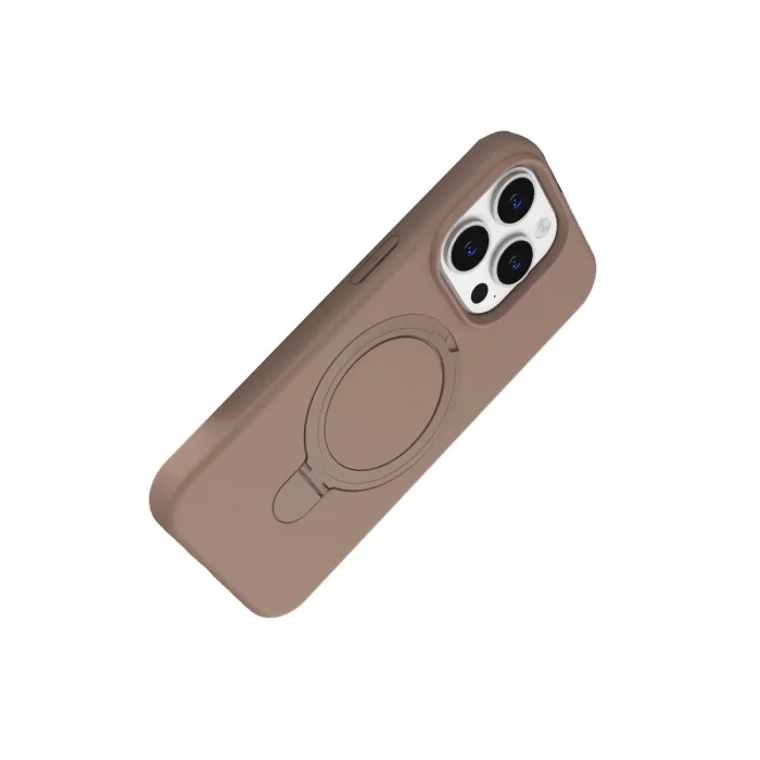 BUĞZ İphone 15 Pro Max Regal Magsafe Standlı Kapak - Çöl Titanyum