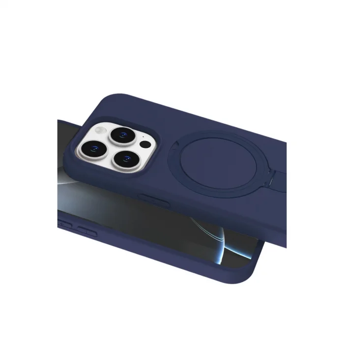 BUĞZ İphone 15 Pro Max Regal Magsafe Standlı Kapak - Lacivert