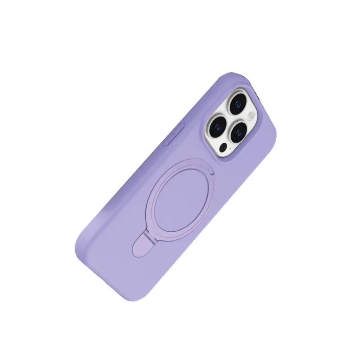 BUĞZ İphone 15 Pro Max Regal Magsafe Standlı Kapak - Lila