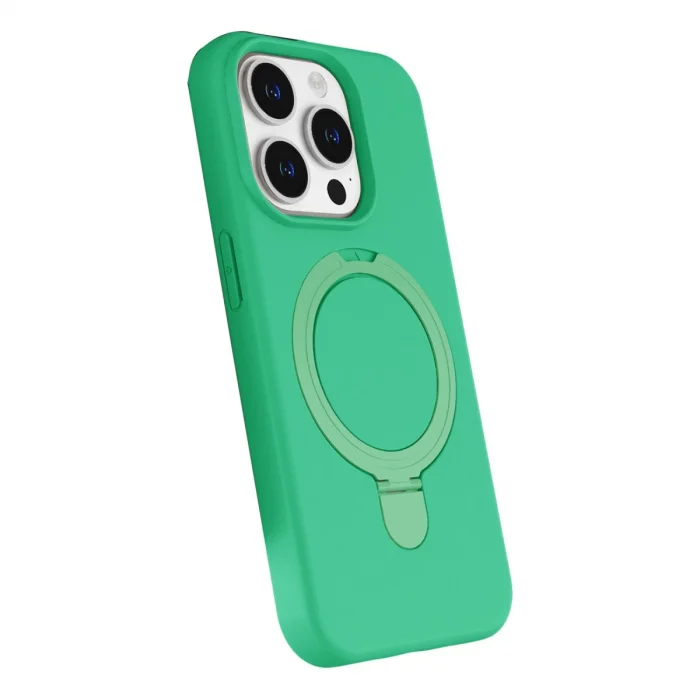 BUĞZ İphone 15 Pro Max Regal Magsafe Standlı Kapak - Yeşil