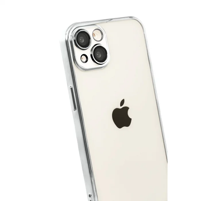 BUĞZ İphone 15 Razer Lensli Silikon - Gümüş