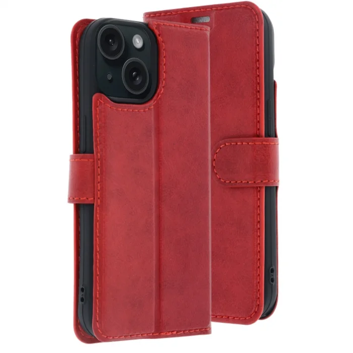 BUĞZ İphone 15 Trend S Plus Kapaklı Kılıf - Kırmızı