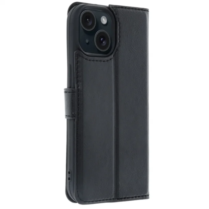 BUĞZ İphone 15 Trend S Plus Kapaklı Kılıf - Siyah