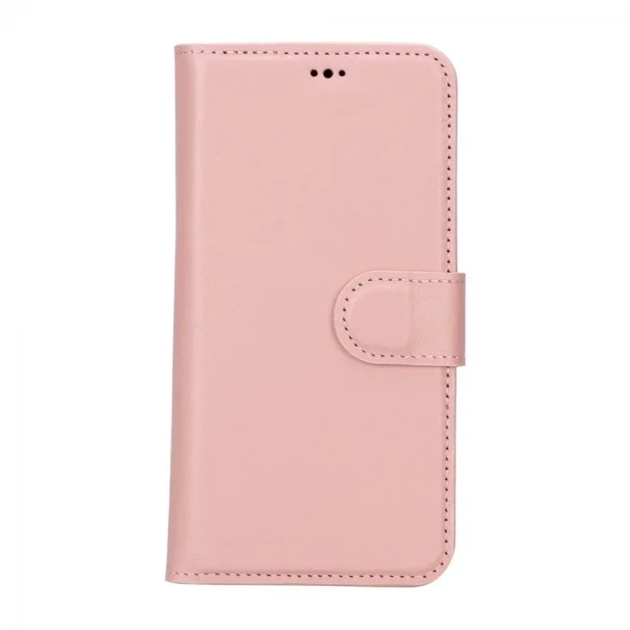  Apple iPhone 15 Uyumlu Deri Cüzdanlı Kılıf MWWN NU2 Pembe