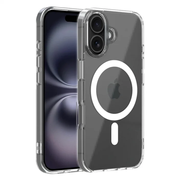 BUĞZ İphone 16 Combo Sert Şeffaf Magsafe Kapak - Şeffaf