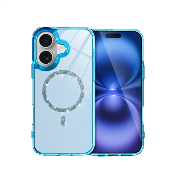 BUĞZ İphone 16 Plus Live Diamond Magsafe Kapak - Mavi