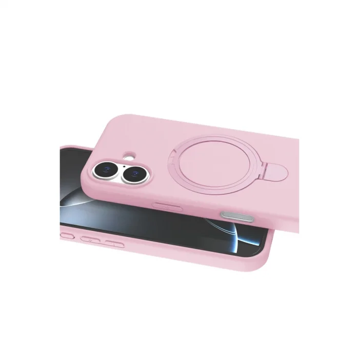 BUĞZ İphone 16 Plus Regal Magsafe Standlı Kapak - Açık Pembe