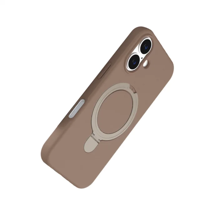 BUĞZ İphone 16 Plus Regal Magsafe Standlı Kapak - Çöl Titanyum