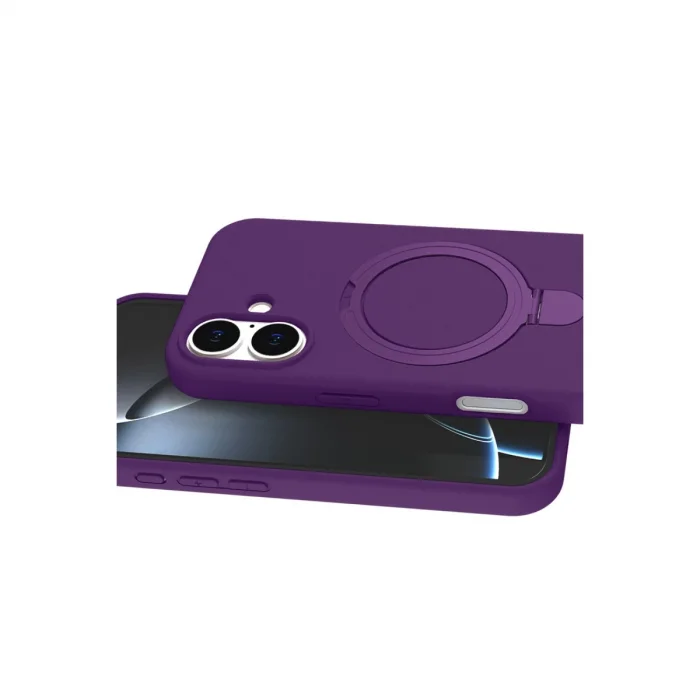 BUĞZ İphone 16 Plus Regal Magsafe Standlı Kapak - Derin Mor