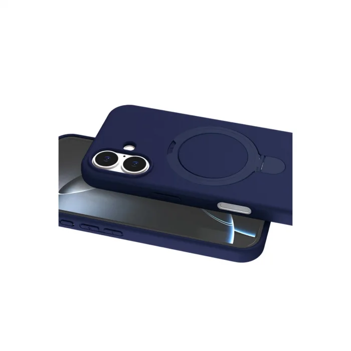 BUĞZ İphone 16 Plus Regal Magsafe Standlı Kapak - Lacivert
