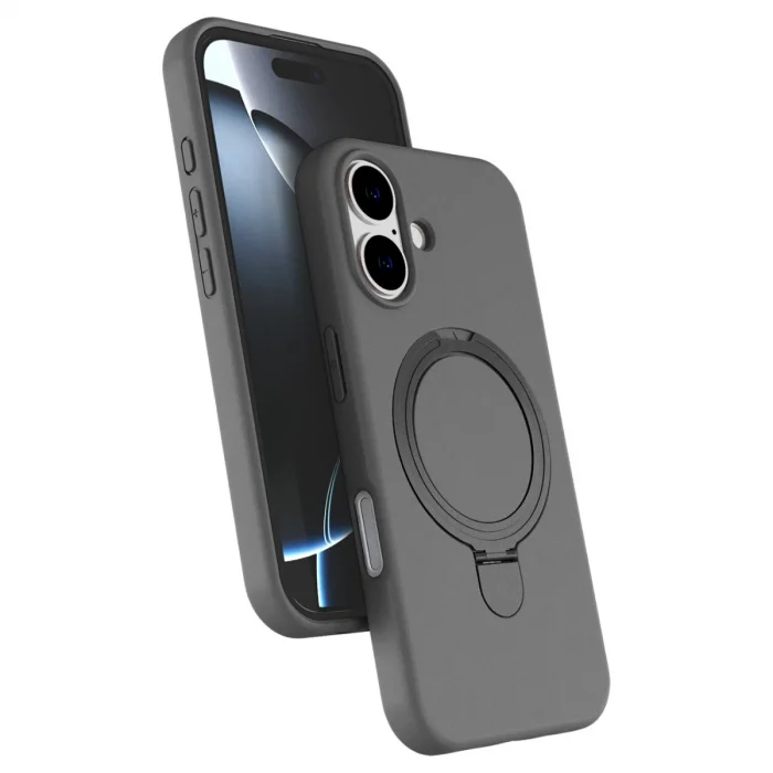 BUĞZ İphone 16 Plus Regal Magsafe Standlı Kapak - Titan Gri