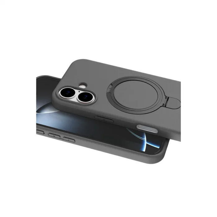 BUĞZ İphone 16 Plus Regal Magsafe Standlı Kapak - Titan Gri