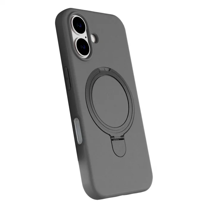 BUĞZ İphone 16 Plus Regal Magsafe Standlı Kapak - Titan Gri
