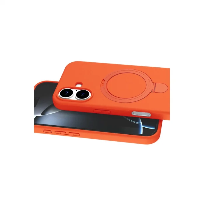 BUĞZ İphone 16 Plus Regal Magsafe Standlı Kapak - Turuncu