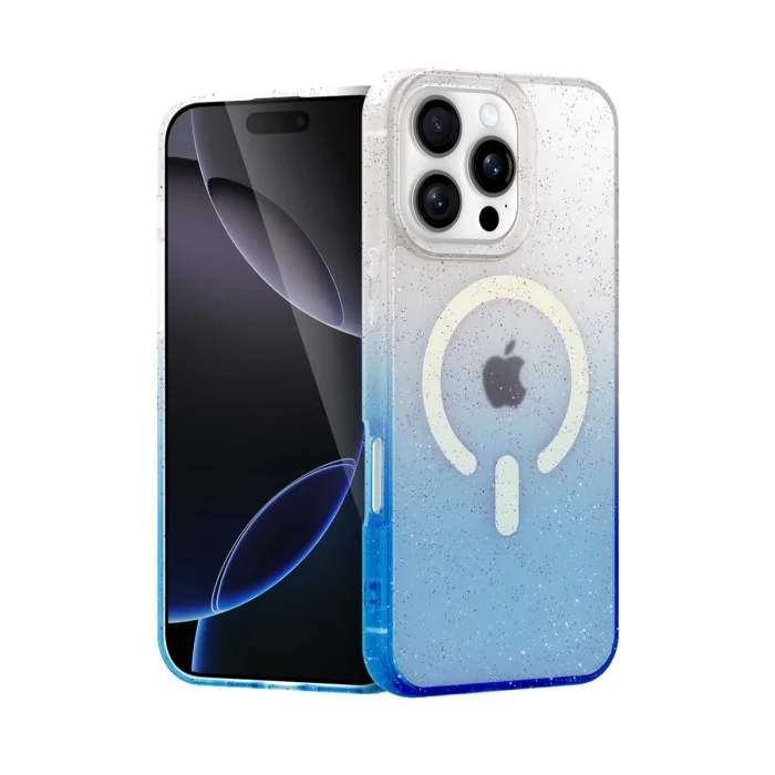 BUĞZ İphone 16 Pro Max Pummel Shiny Magsafe Kapak - Mavi