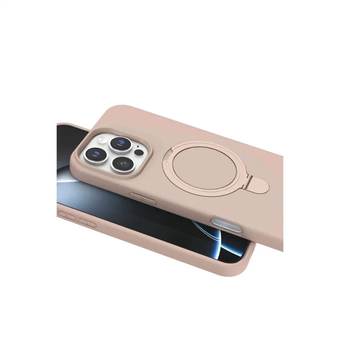 BUĞZ İphone 16 Pro Max Regal Magsafe Standlı Kapak - Çöl Titanyum