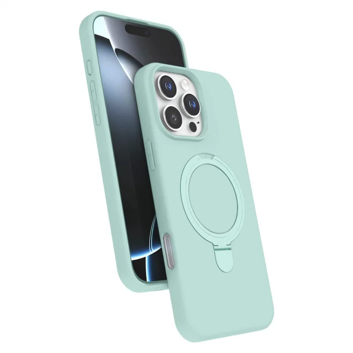 BUĞZ İphone 16 Pro Max Regal Magsafe Standlı Kapak - Su Yeşili