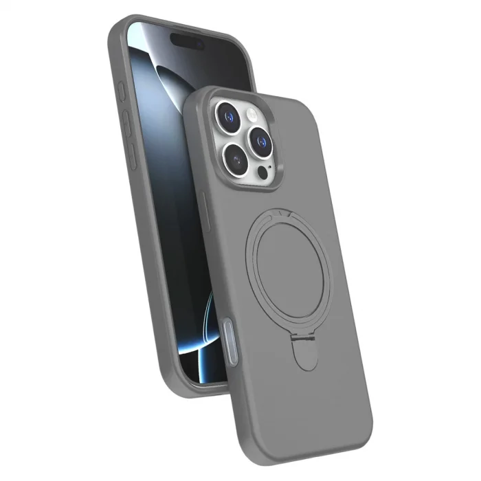 BUĞZ İphone 16 Pro Regal Magsafe Standlı Kapak - Titan Gri