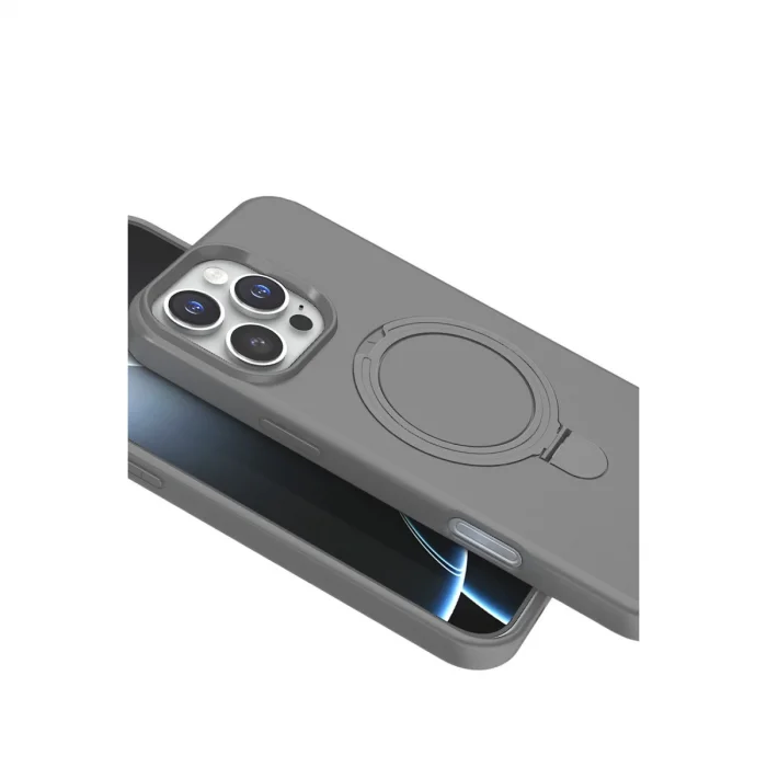 BUĞZ İphone 16 Pro Regal Magsafe Standlı Kapak - Titan Gri
