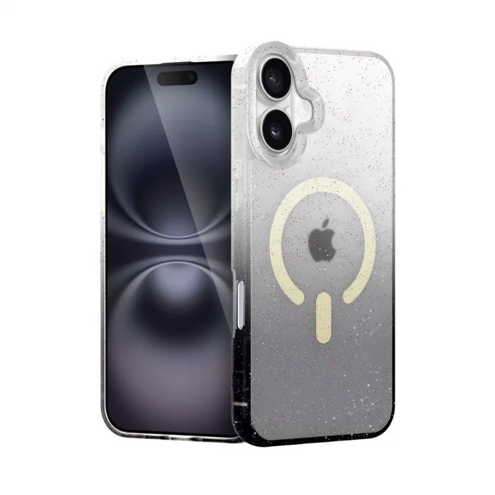 BUĞZ İphone 16 Pummel Shiny Magsafe Kapak - Siyah