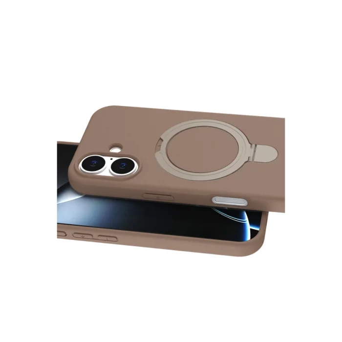 BUĞZ İphone 16 Regal Magsafe Standlı Kapak - Çöl Titanyum
