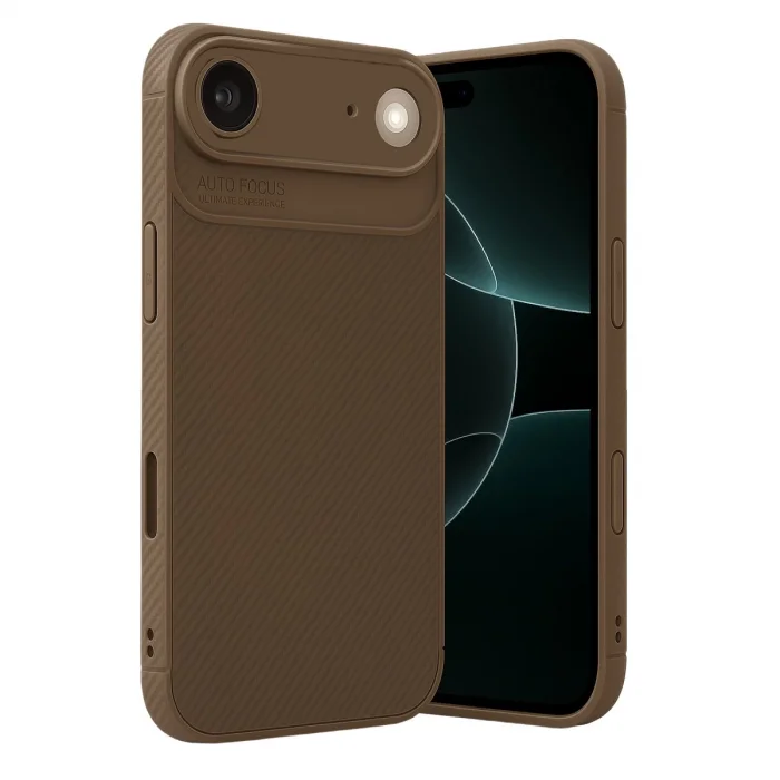 BUĞZ İphone 17 Air Auto Focus Karbon Kapak - Kahverengi