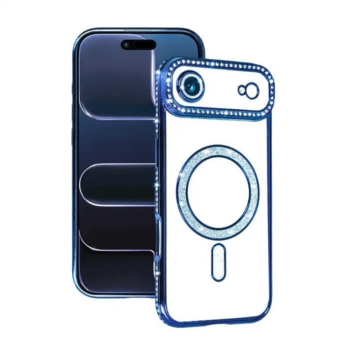 BUĞZ İphone 17 Air Joke Simli Magneticsafe Kılıf - Mavi