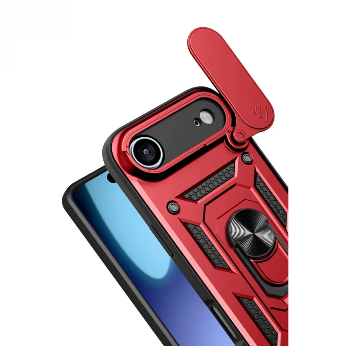 BUĞZ İphone 17 Air Pars Lens Yüzüklü Silikon - Kırmızı