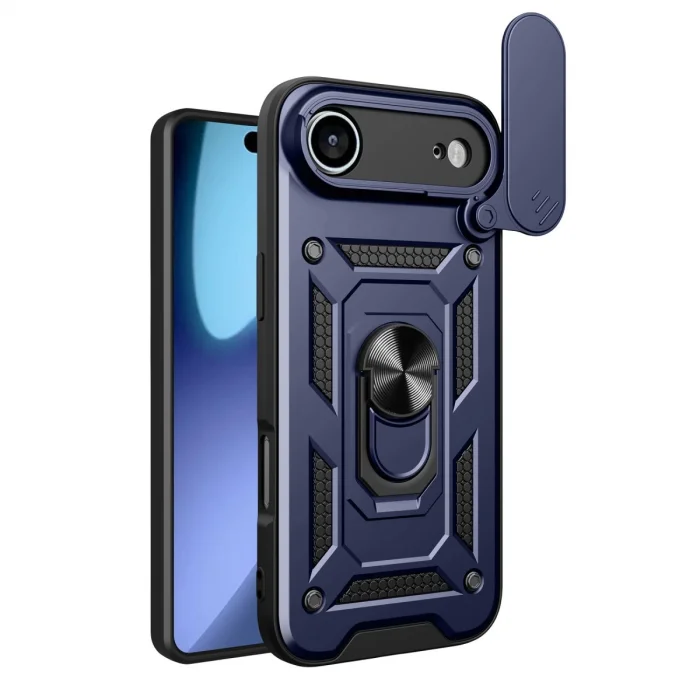 BUĞZ İphone 17 Air Pars Lens Yüzüklü Silikon - Lacivert