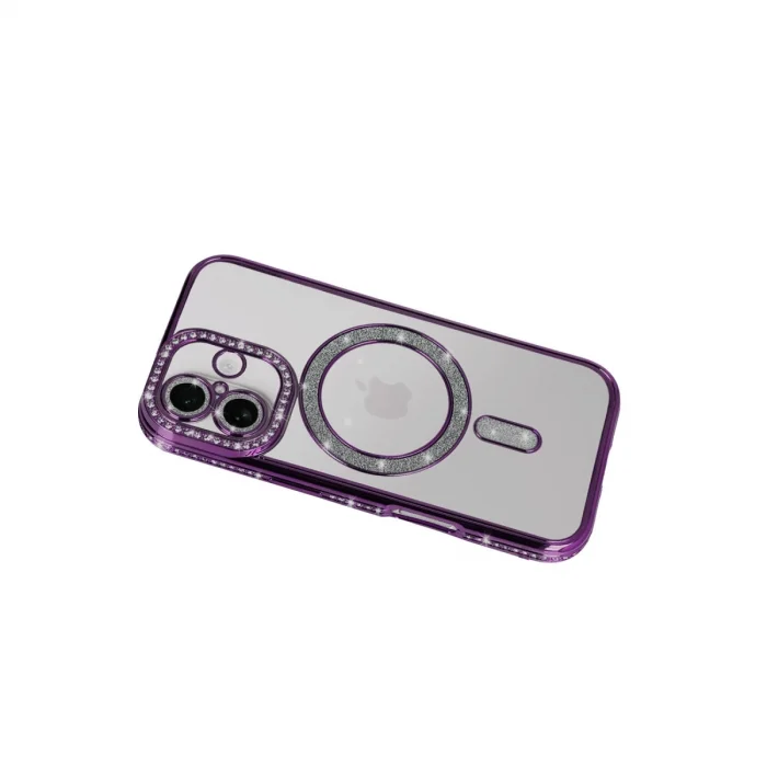 BUĞZ İphone 17 Joke Simli Magneticsafe Kılıf - Derin Mor