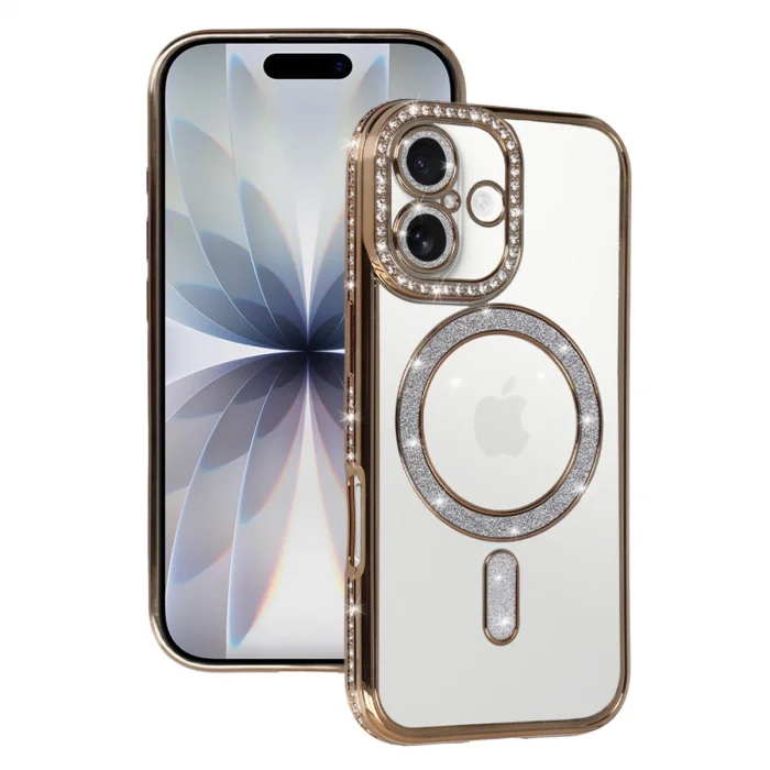 BUĞZ İphone 17 Joke Simli Magneticsafe Kılıf - Gold
