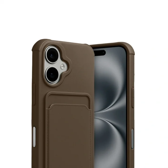 BUĞZ İphone 17 Kelvin Kartvizitli Silikon - Kahverengi